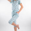 Piżama damska dresowa ZEBRA 3/4 miętowa piżama bawełniana muzzy nightwear