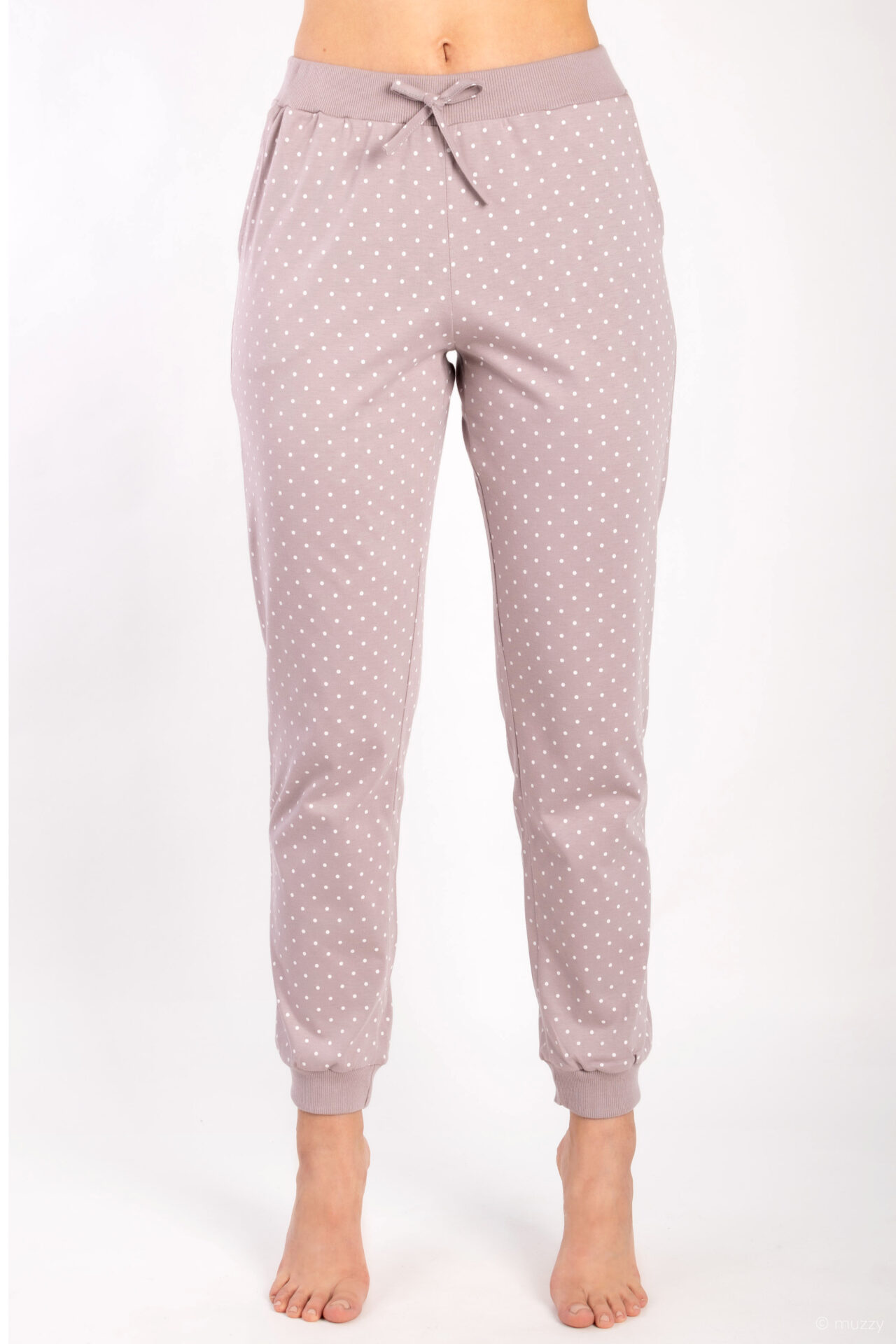 muzzy-pizama-damska-dres-kropki-bezowe-5