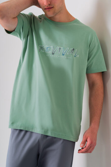 Piżama męska pistacja REVIVAL długie spodnie