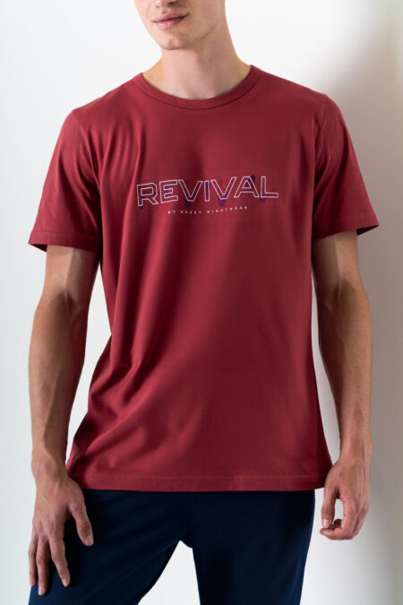 Piżama męska REVIVAL bordo długie spodnie