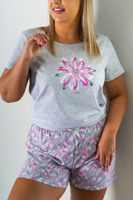 Piżama damska MELANŻ spodnie szorty