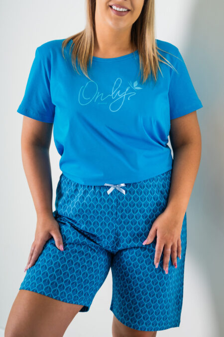 Piżama damska ONLY Turkus krótki rękawek i szorty