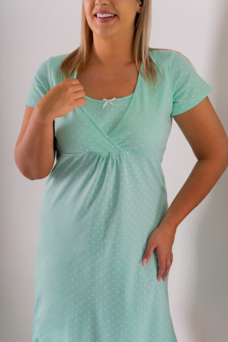 Koszula do karmienia MIĘTA w groszki