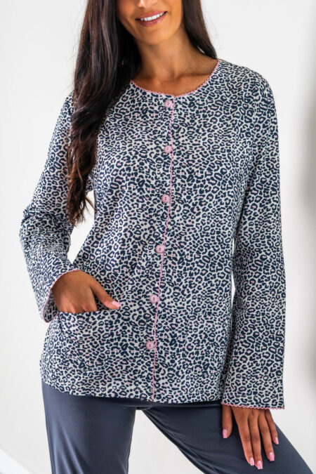 Piżama damska rozpinana PANTERKA długie spodnie PLUS SIZE