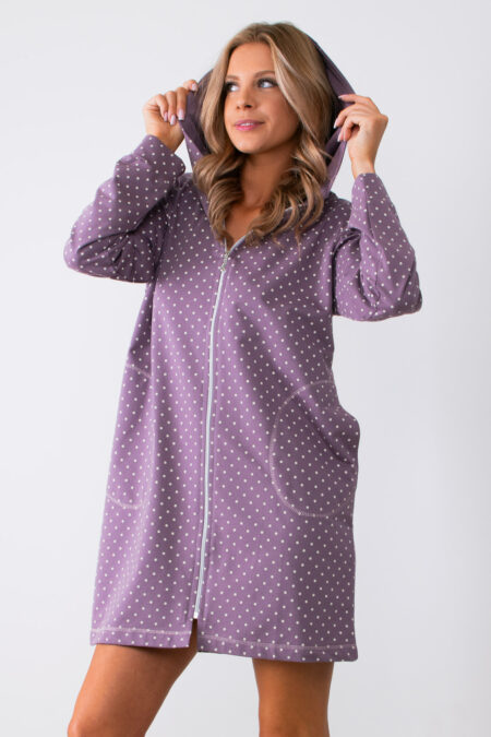 Szlafrok damski wrzos na zamek