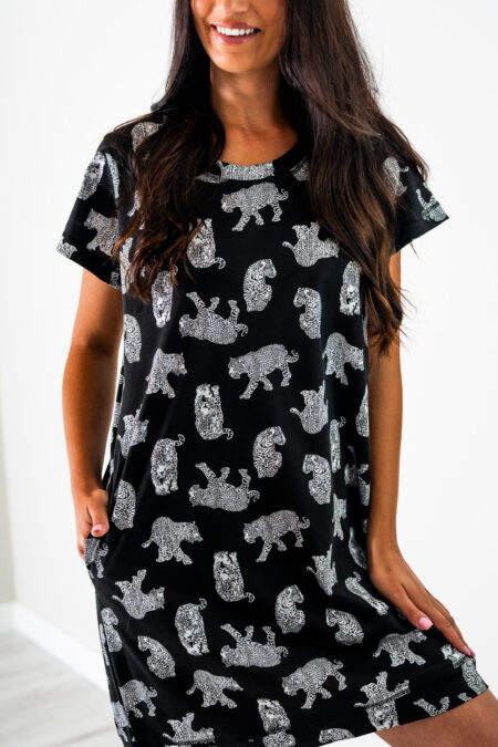 Tunika oversize TYGRYS czarna z kieszeniami